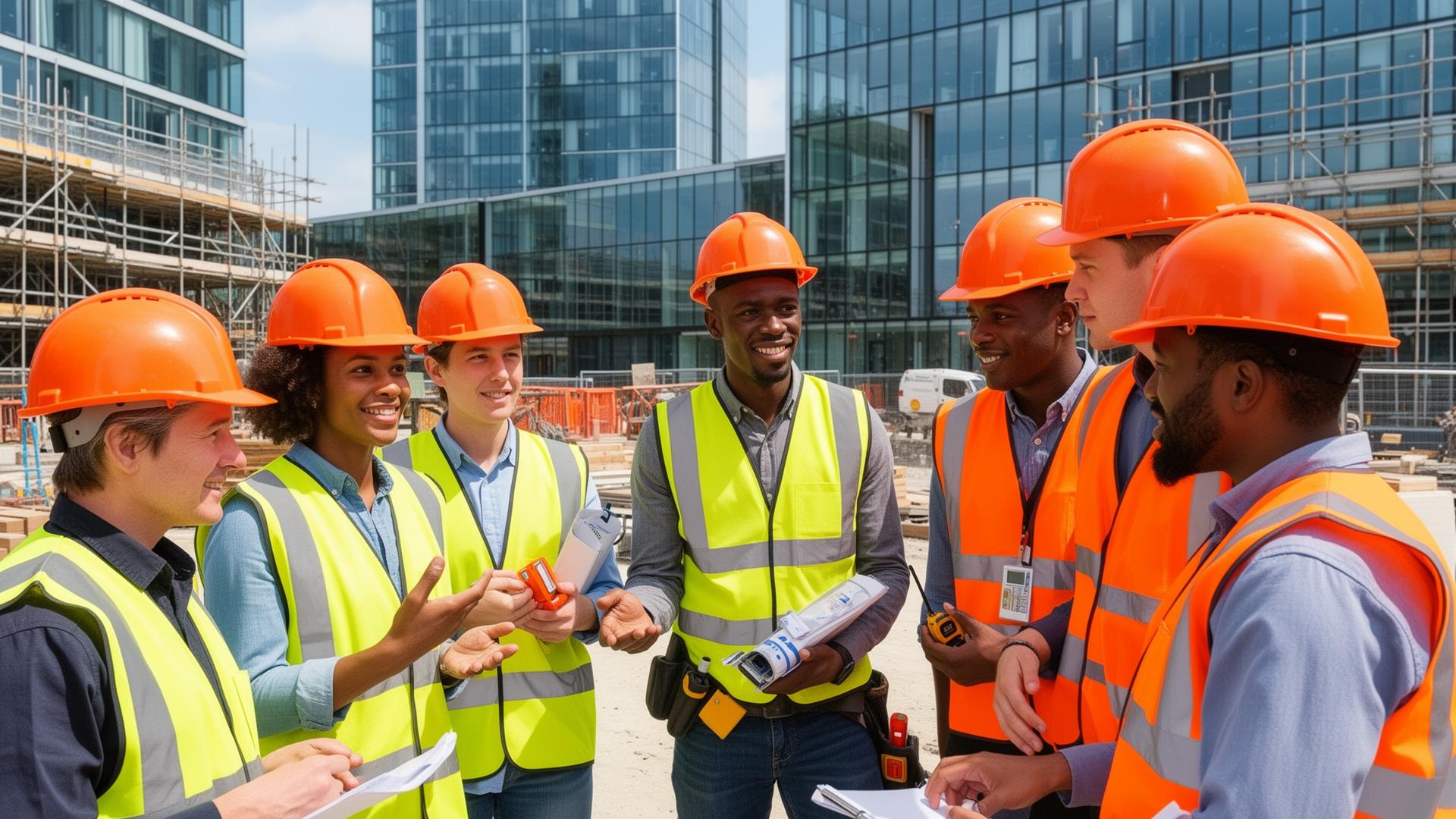 London construction site workforce